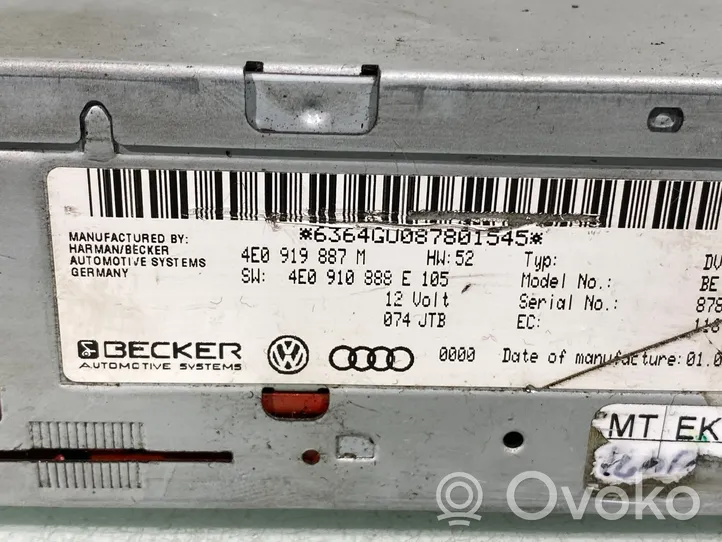 Audi A6 Allroad C6 Unité de navigation Lecteur CD / DVD 4E0919887M