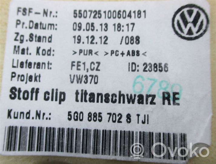 Volkswagen Golf VII Rivestimento superiore laterale del sedile posteriore 9756028962