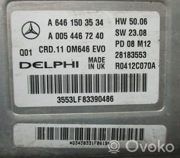 Mercedes-Benz C W204 Unité de commande, module ECU de moteur A6461503534