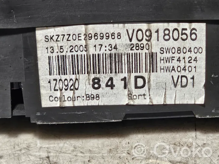 Skoda Octavia Mk2 (1Z) Compteur de vitesse tableau de bord 1Z0920841D