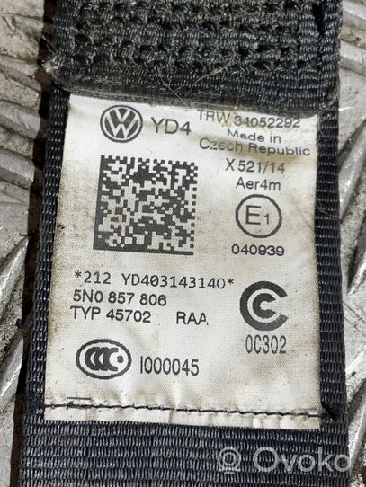 Volkswagen Tiguan Pas bezpieczeństwa fotela tylnego 5N0857806