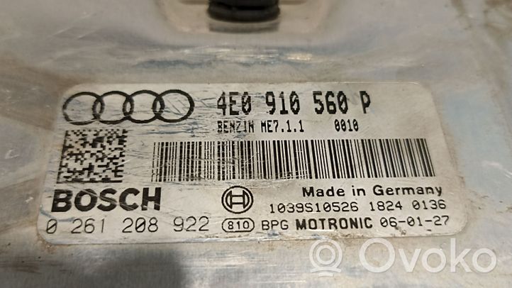 Audi A8 S8 D3 4E Calculateur moteur ECU 4E0910560P