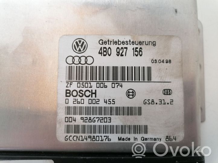 Audi A6 S6 C5 4B Sterownik / Moduł skrzyni biegów 4B0927156