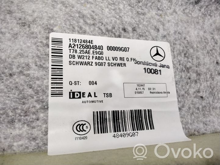 Mercedes-Benz E W212 Tapis de sol / moquette de cabine avant A2126804840