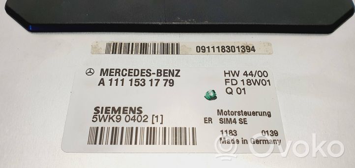 Mercedes-Benz C W203 Sterownik / Moduł ECU A1111531779