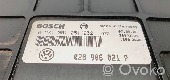 Seat Alhambra (Mk1) Komputer / Sterownik ECU i komplet kluczy 028906021P