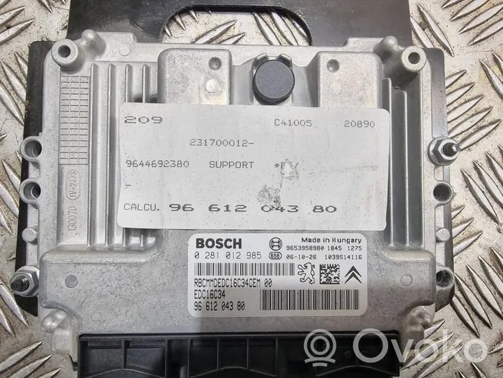 Citroen C3 Picasso Sterownik / Moduł ECU 9661204380