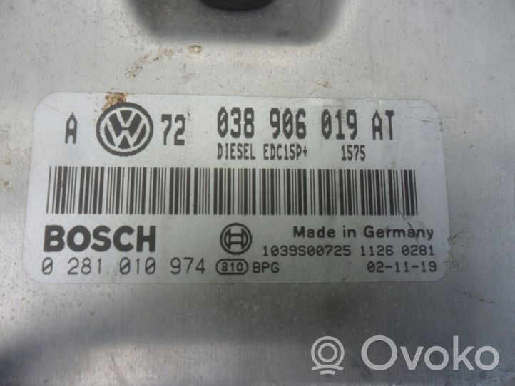 Volkswagen Bora Kit centralina motore ECU e serratura 038906019AT