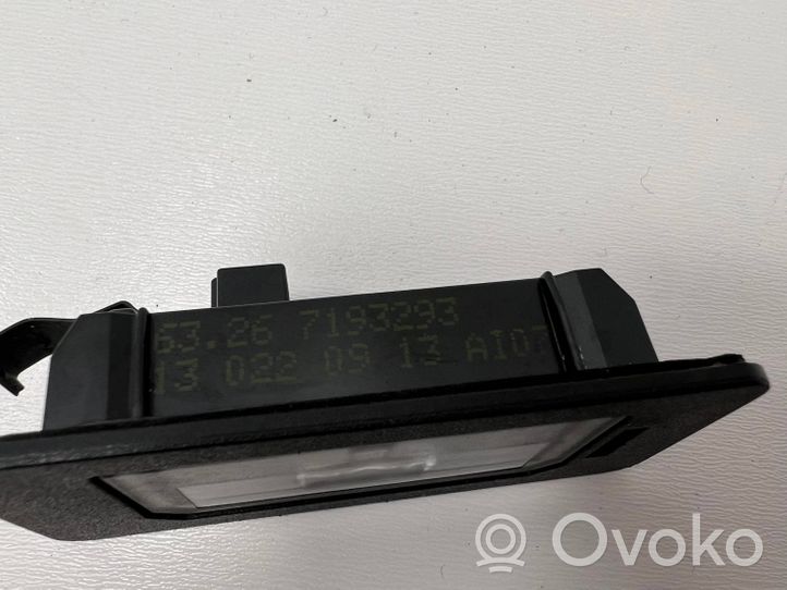 BMW 5 F10 F11 Lampa oświetlenia tylnej tablicy rejestracyjnej 7193293