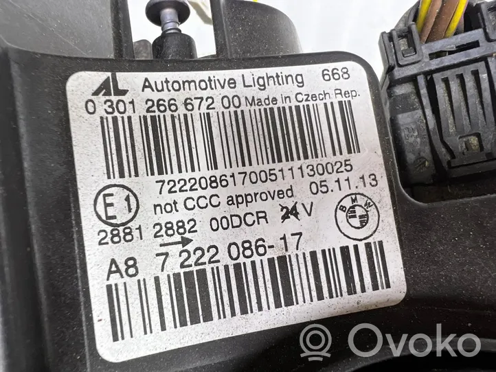 BMW 6 F12 F13 Lampa przednia 7222086