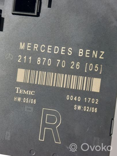 Mercedes-Benz E W211 Oven ohjainlaite/moduuli 2118707026
