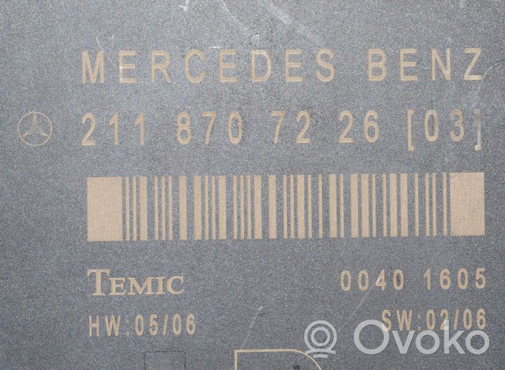 Mercedes-Benz E W211 Durvju vadības bloks a2118707226