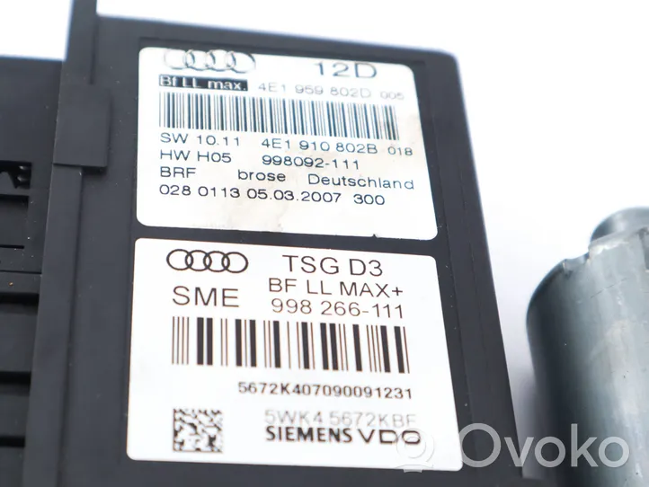 Audi A8 S8 D3 4E Etuoven ikkunan nostomoottori 4E1959802D