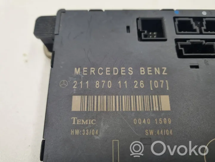 Mercedes-Benz E W211 Oven ohjainlaite/moduuli 2118701126