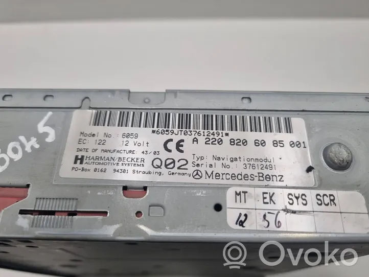 Mercedes-Benz S W220 GPS-navigaation ohjainlaite/moduuli A2208206085