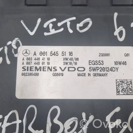 Mercedes-Benz Vito Viano W639 Vaihdelaatikon ohjainlaite/moduuli A0015455116