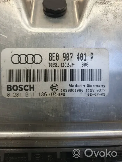 Audi A4 S4 B6 8E 8H Calculateur moteur ECU 8E0907401P