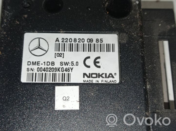 Mercedes-Benz S W220 Sterownik / Moduł sterujący telefonem A2208200985