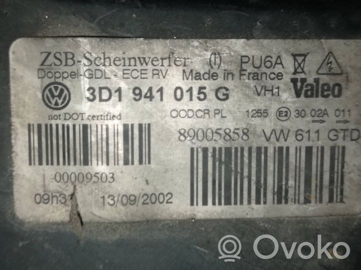 Volkswagen Phaeton Phare frontale 3D1941015G