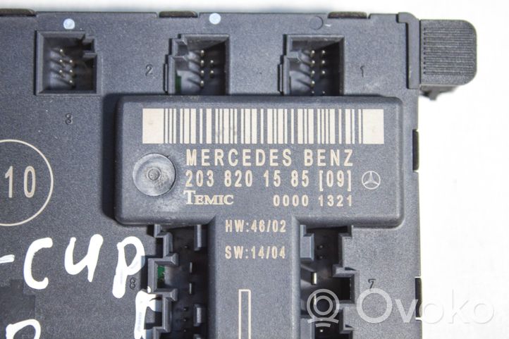 Mercedes-Benz CLC CL203 Durų elektronikos valdymo blokas 2038201585