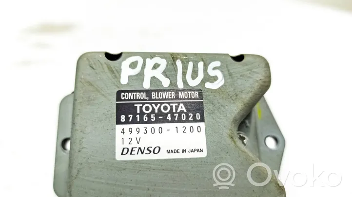 Toyota Prius (XW20) Lämpöpuhaltimen moottorin vastus 8716547020