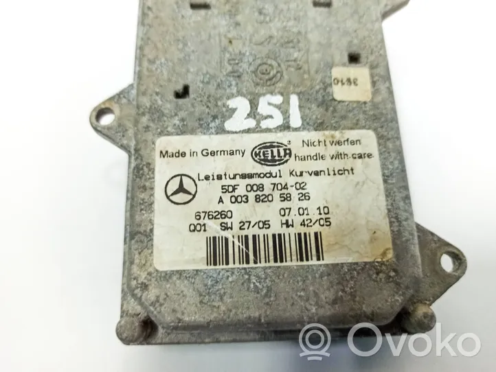 Mercedes-Benz R W251 Ajovalojen virranrajoitinmoduuli Xenon A0038205826