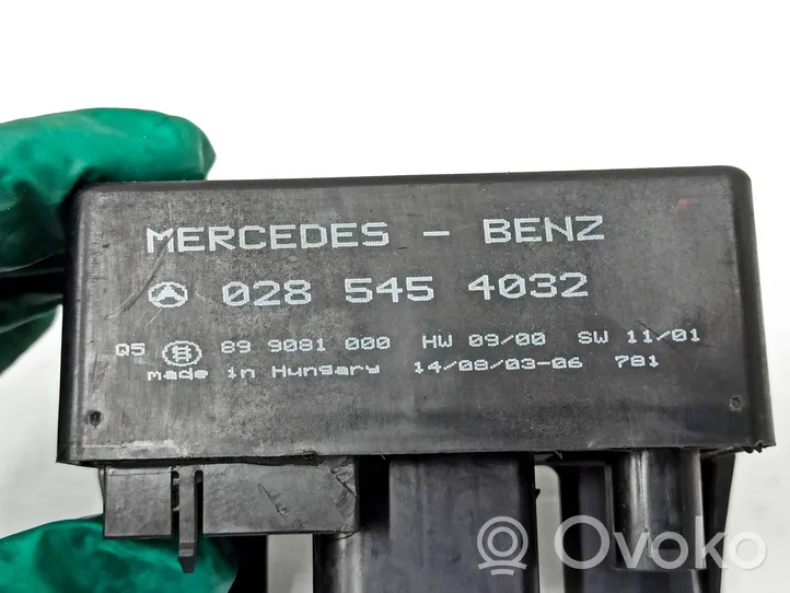 Mercedes-Benz ML W163 Relais de bougie de préchauffage 0285454032