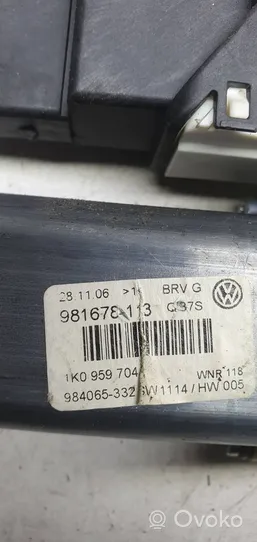 Volkswagen PASSAT B6 Silniczek podnoszenia szyby drzwi tylnych 1K0959704