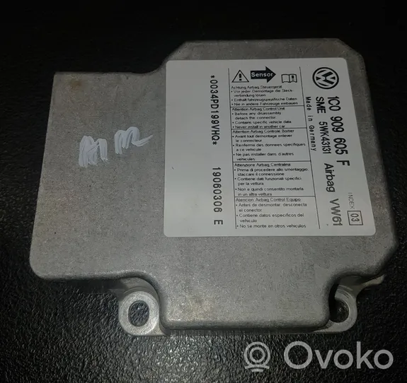 Volkswagen Polo IV 9N3 Centralina/modulo airbag 1C0909605F