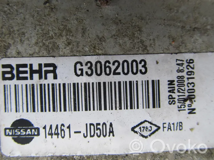 Nissan Qashqai Välijäähdyttimen jäähdytin 14461JD50A