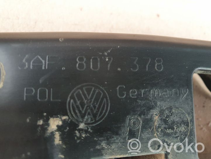 Volkswagen PASSAT B7 Soporte de apoyo de la esquina del parachoques 3AF807378