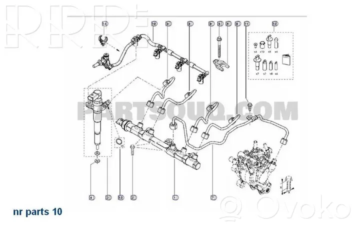 Renault Master III трубка / шланг обратки топливо 166711244R