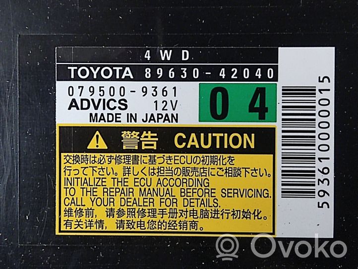 Toyota RAV 4 (XA30) Aizmugurējā tilta vadības bloks 8963042040