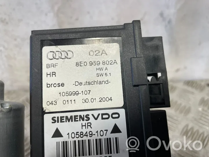 Audi A4 S4 B6 8E 8H Moteur de lève-vitre de porte arrière 8E0959802A