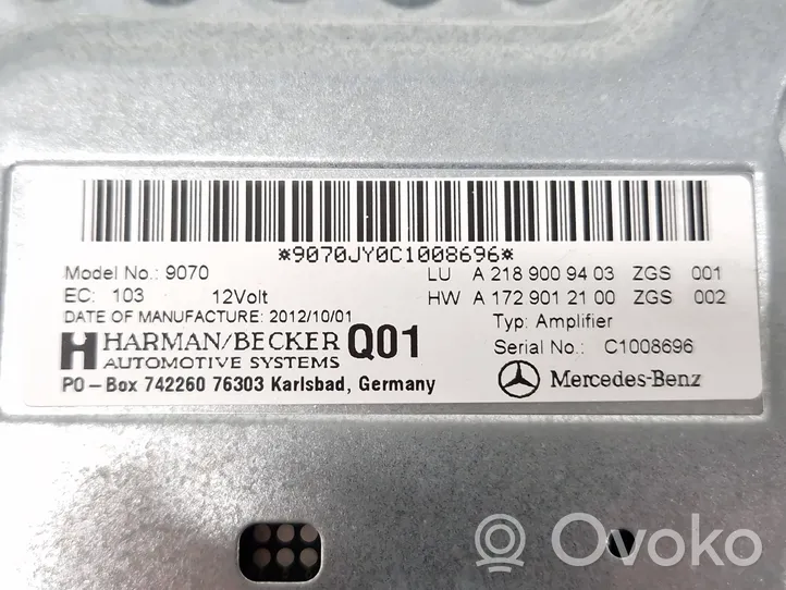 Mercedes-Benz CLS C218 X218 Amplificateur de son A2189009403