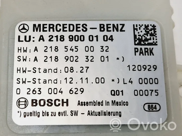 Mercedes-Benz CLS C218 X218 Unité de commande, module PDC aide au stationnement A2189000104