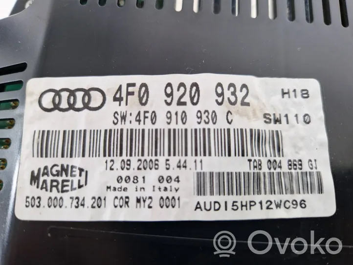 Audi A6 Allroad C6 Geschwindigkeitsmesser Cockpit 4F0920932