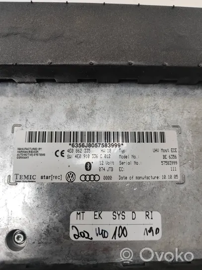 Audi A6 S6 C6 4F Moduł / Sterownik Bluetooth 4E0862335