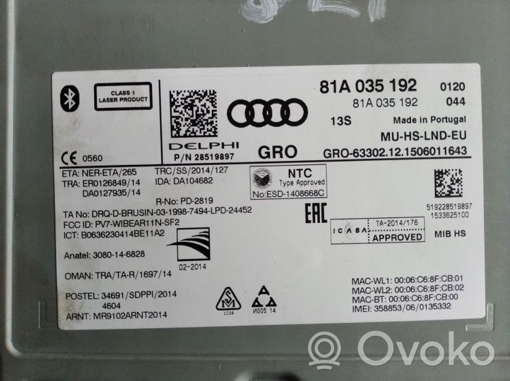 Audi Q2 - Stacja multimedialna GPS / CD / DVD 81A035192