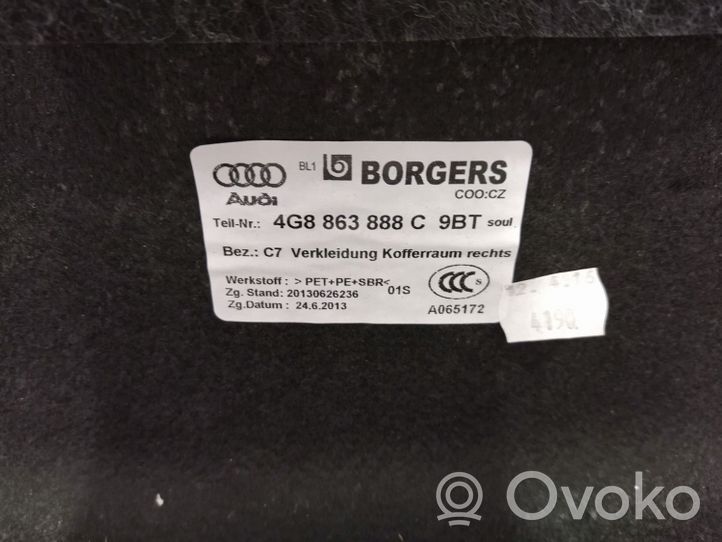 Audi A7 S7 4G Tavaratilan/takakontin alempi sivuverhoilu 4G8863888C