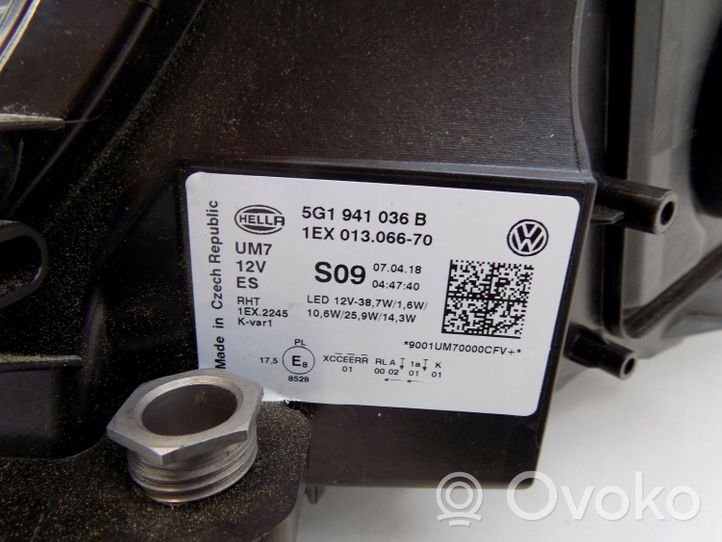 Volkswagen e-Golf Etu-/ajovalon valaisimen sarja 5G1941036B
