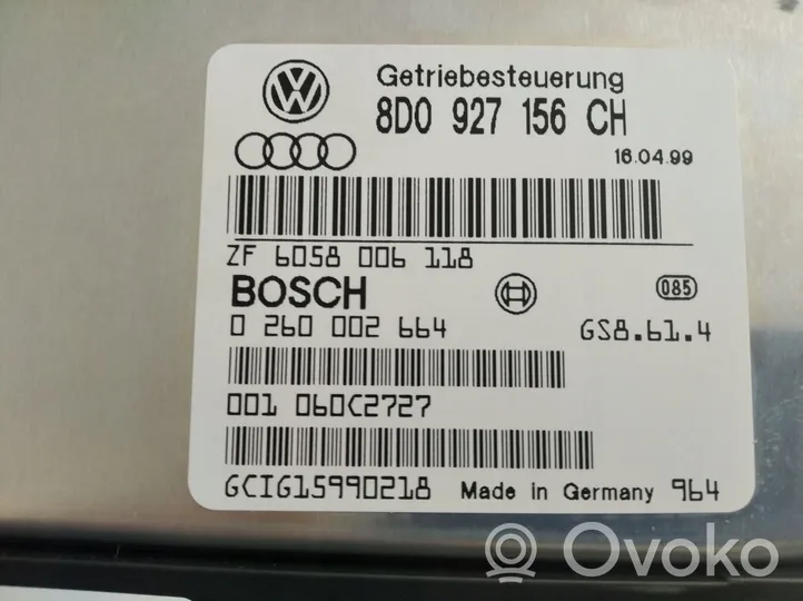 Audi A4 S4 B5 8D Sterownik / Moduł skrzyni biegów 8D0927156CH