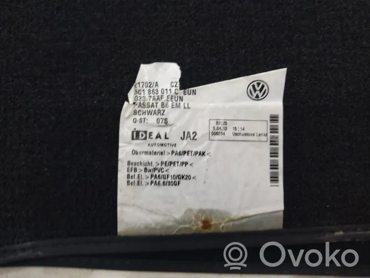 Volkswagen PASSAT B7 Fußmattensatz 3C1863011C