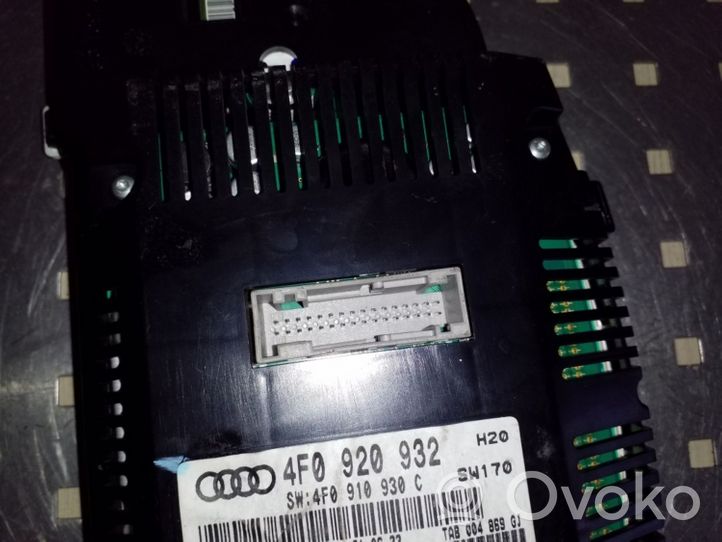 Audi A6 S6 C6 4F Compteur de vitesse tableau de bord 4F0920932