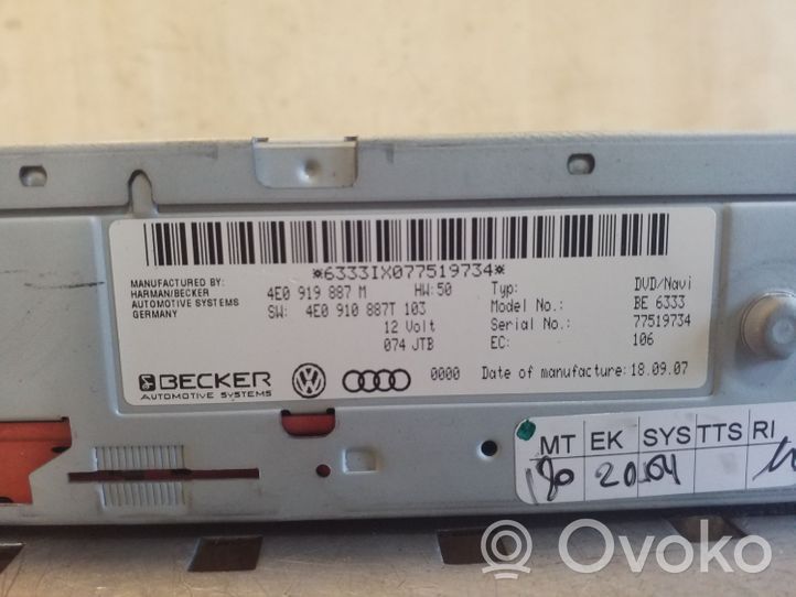 Audi A5 8T 8F Stacja multimedialna GPS / CD / DVD 4E0919887M