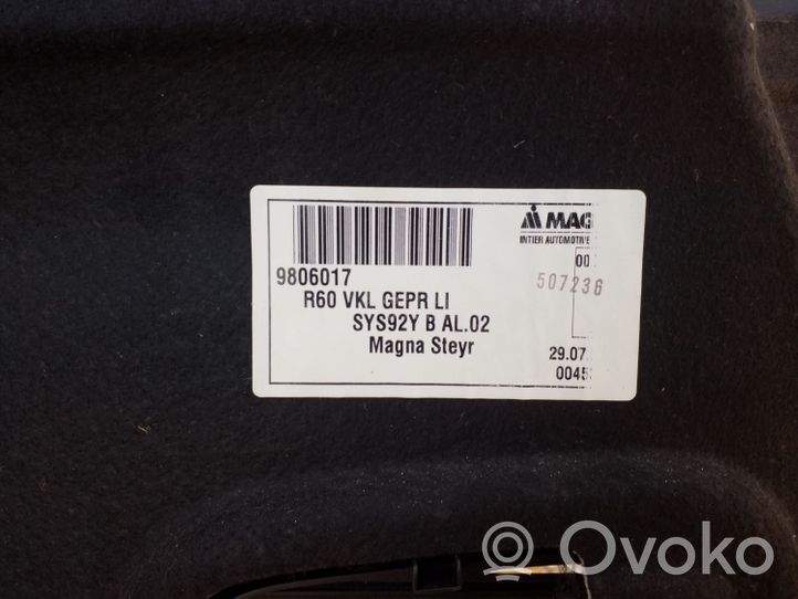 Mini Cooper Countryman R60 Dolny panel schowka koła zapasowego 9806017