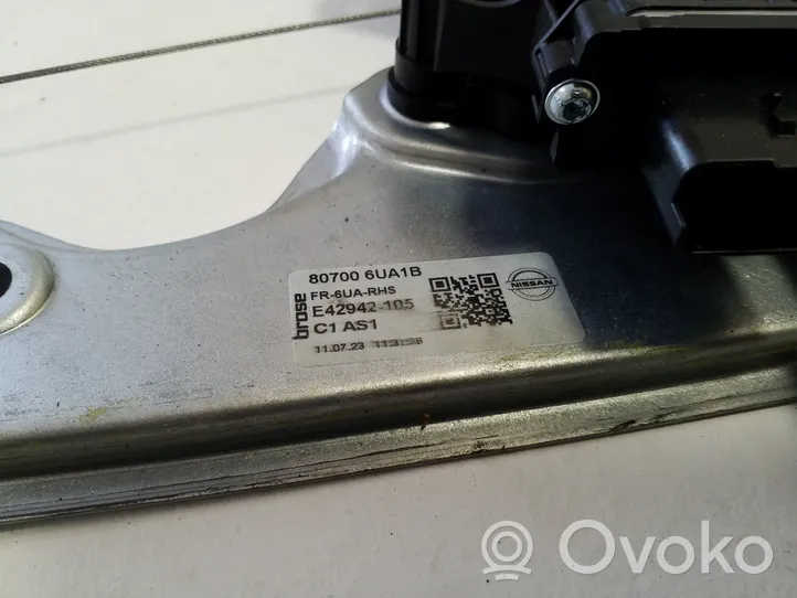 Nissan Qashqai J12 Mécanisme de lève-vitre avec moteur 807006UA1B