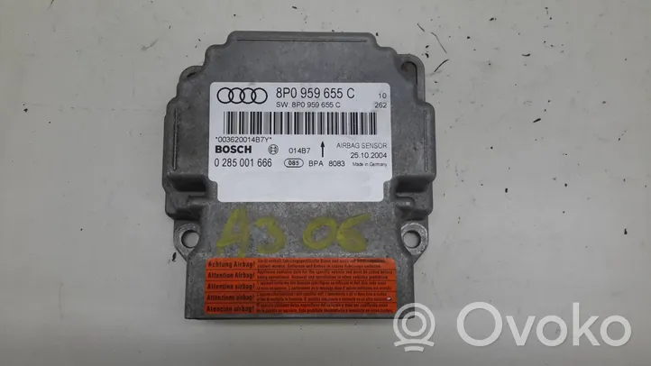 Audi A3 S3 A3 Sportback 8P Airbag control unit/module 8P0959655C