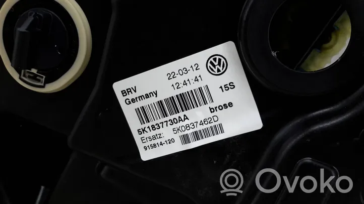 Volkswagen Golf VI Etuikkunan nostomekanismi ilman moottoria 5K1837730AA