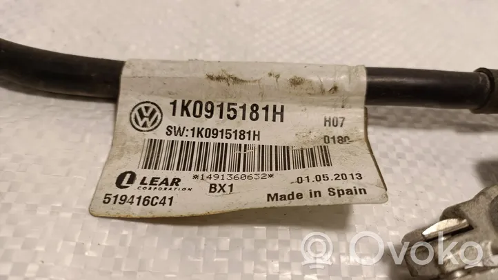 Volkswagen PASSAT B7 Câble de batterie positif 1K0915181H